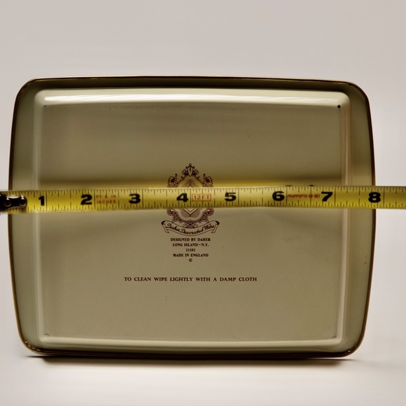 Vintage Daher Decorated Ware Rectangular Floral Tray in Pink & Gold - Picture 5 of 6